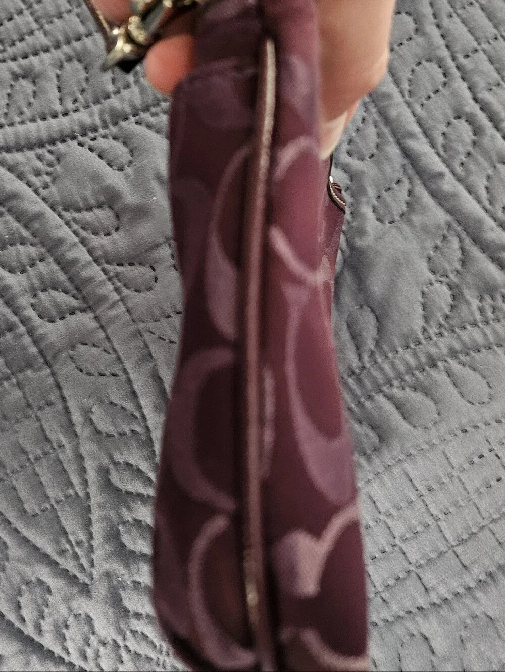 COACH Vintage Y2K Purple Signature C Large Wristlet Clutch Bag